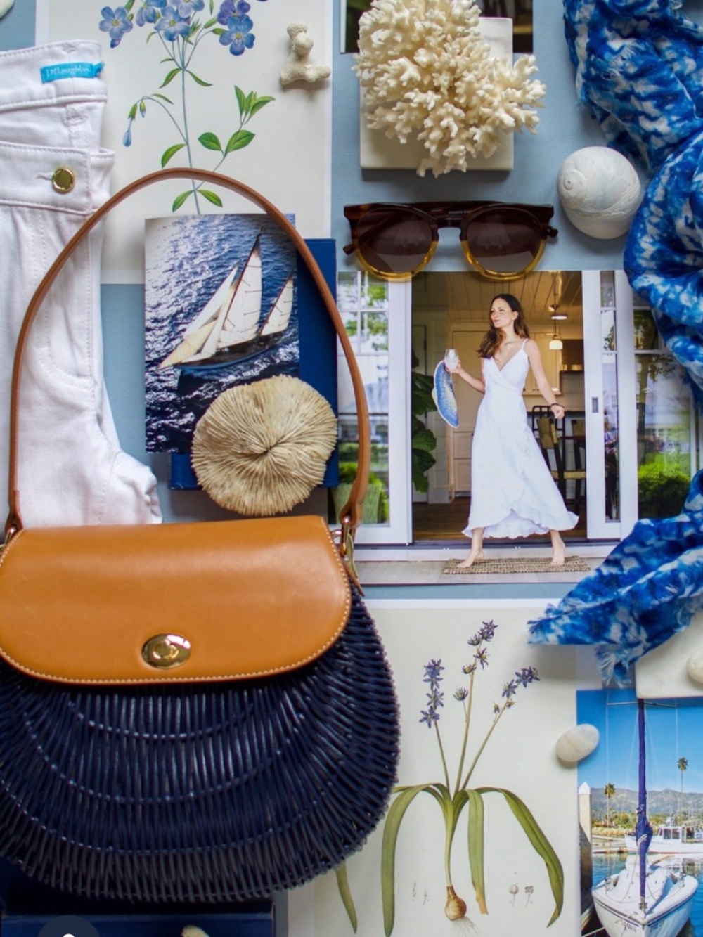 J.McLaughlin Indigo Wicker Bag